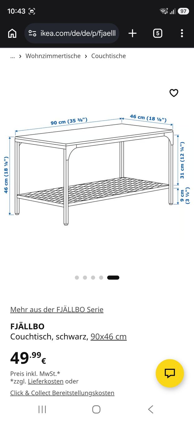 Ikea Tische: Coffee Table - Black, 99x46cm – Gebraucht aus Au ZH von and_6h5m 5