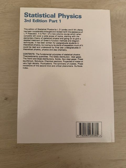 Libri: Landau & Lifschitz -- Statistical Physics – Nuovo (secondo la descrizione) da Olten venduto da mar_sz5f 1