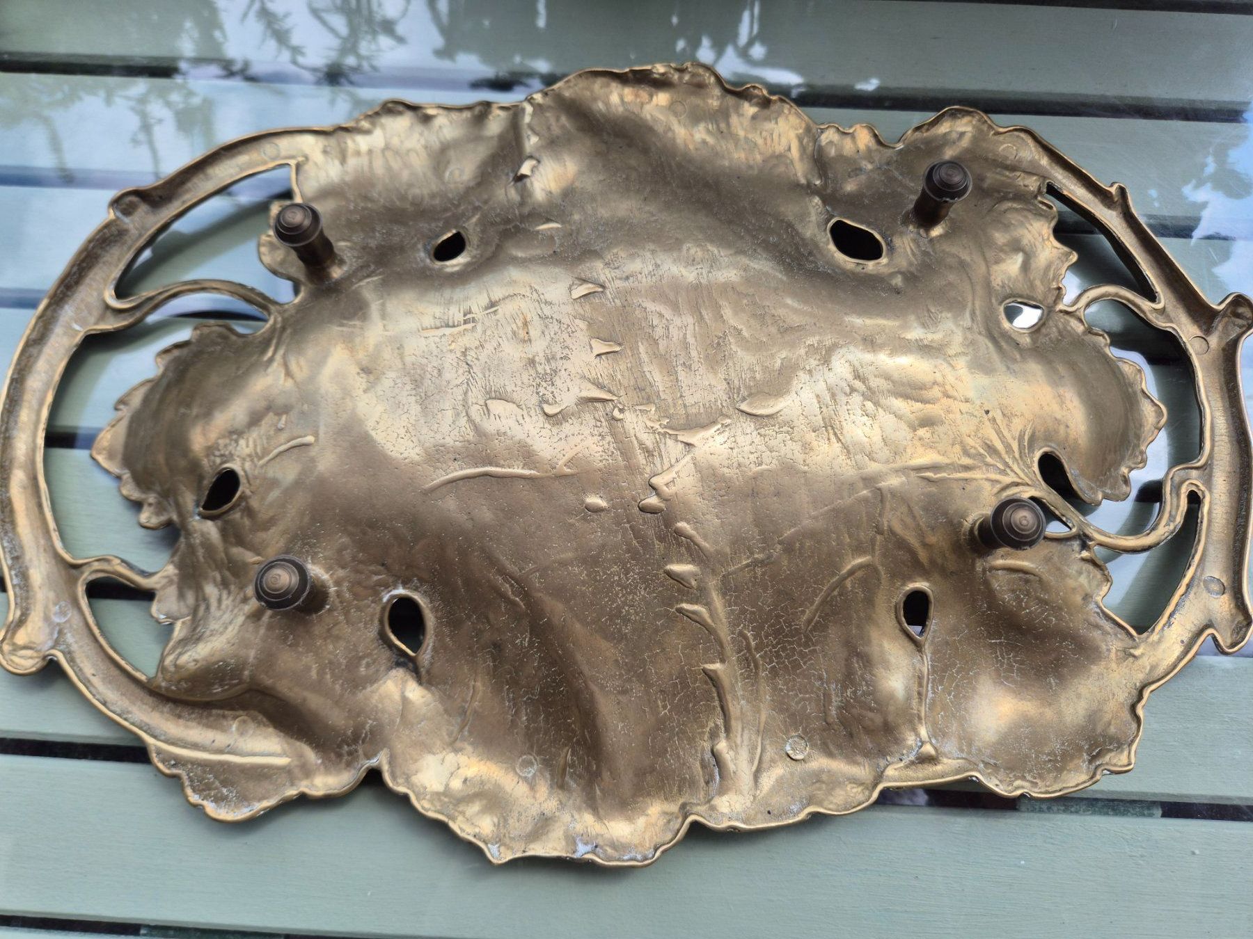 Schalen: Schale Weinblatt Messing antik Dekorationsschale 37 cm – Gebraucht aus Bern von aronari 3