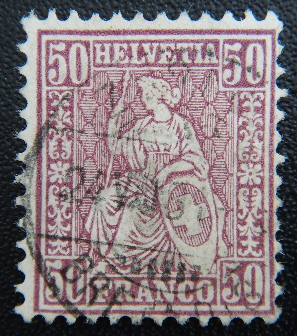 Tutti i francobolli: Schweiz Kat. 43 gest. 1867 Kat. 100 Fr. – Usato da Zürich venduto da Muehlekauf