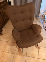 Schaukelstuhl – Vintage – brauner Stoff – gepflegter Zustand