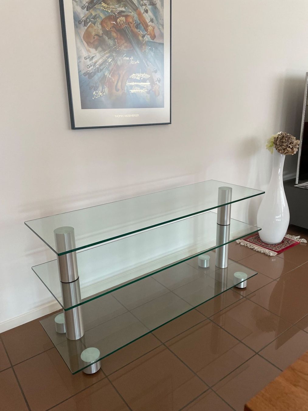 Mobili TV: Glasmöbel: Edles TV-Möbel/Sideboard mit 3 Glasplatten – Usato da Einsiedeln venduto da wil_t9xt