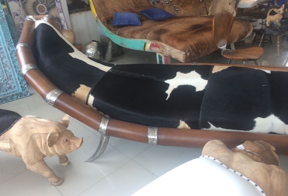Sedie a sdraio: Couch Polstermöbel Lounge Liege Ottomane Bambus Leder Sofa – Nuovo e nell'imballaggio originale da Daisendorf venduto da Wohn-Kult 2