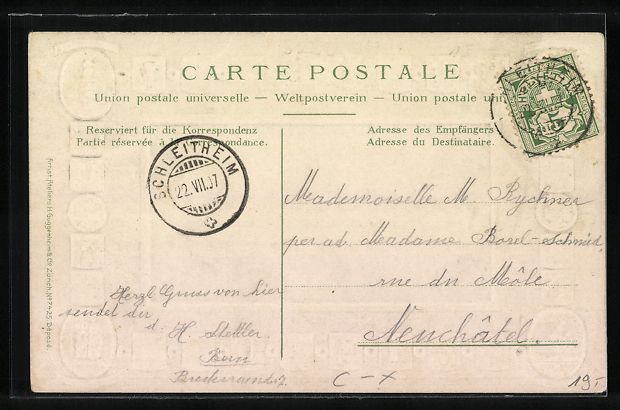 Cartoline postali: Präge-AK Schleitheim, Telldenkmal, St.  – Usato da Berlin venduto da bartko-reher 1