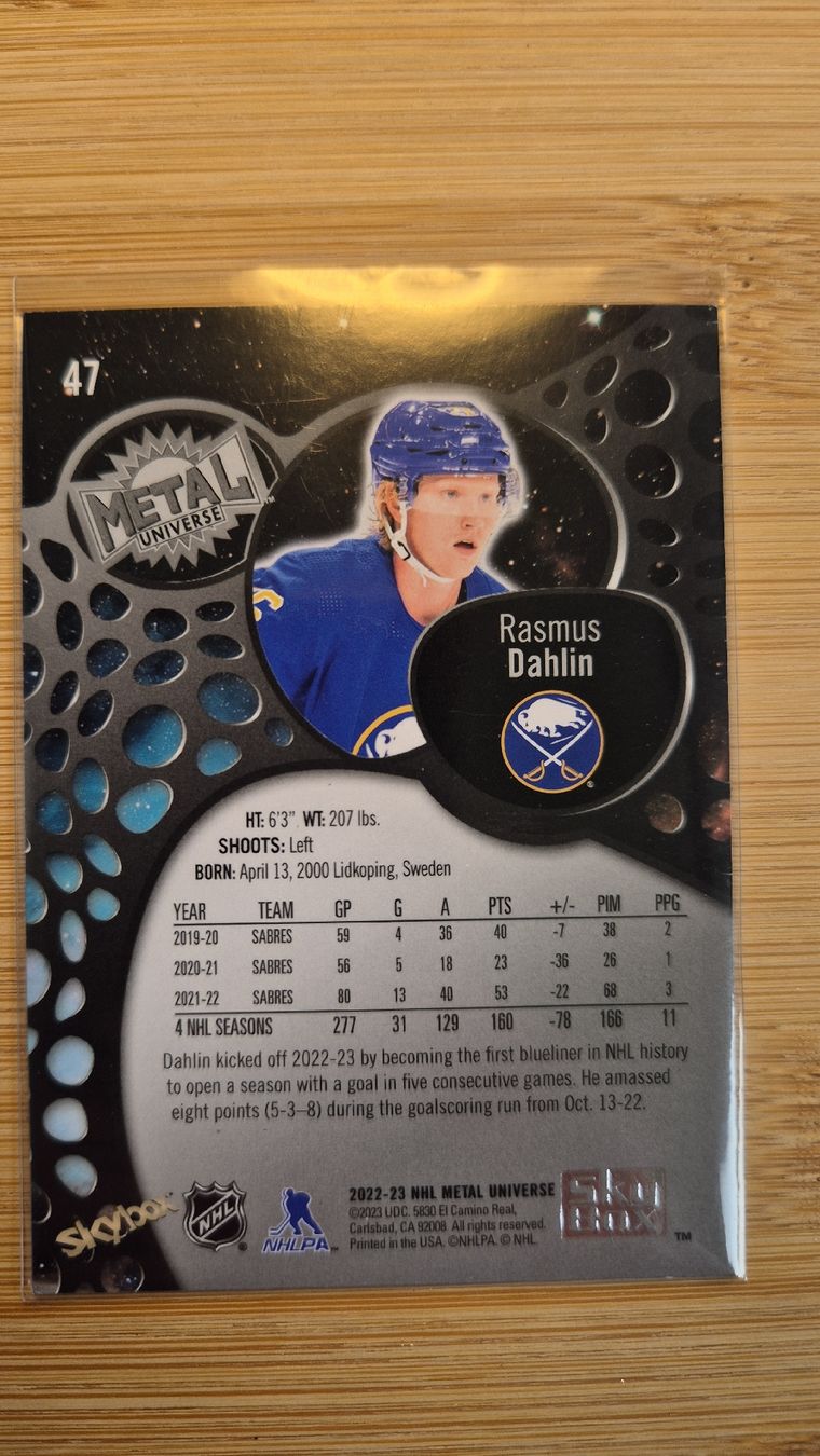 NHL Carte collezionabili: NHL Buffalo Sabres Rasmus Dahlin – Usato da Bellach venduto da paedu-1980 1