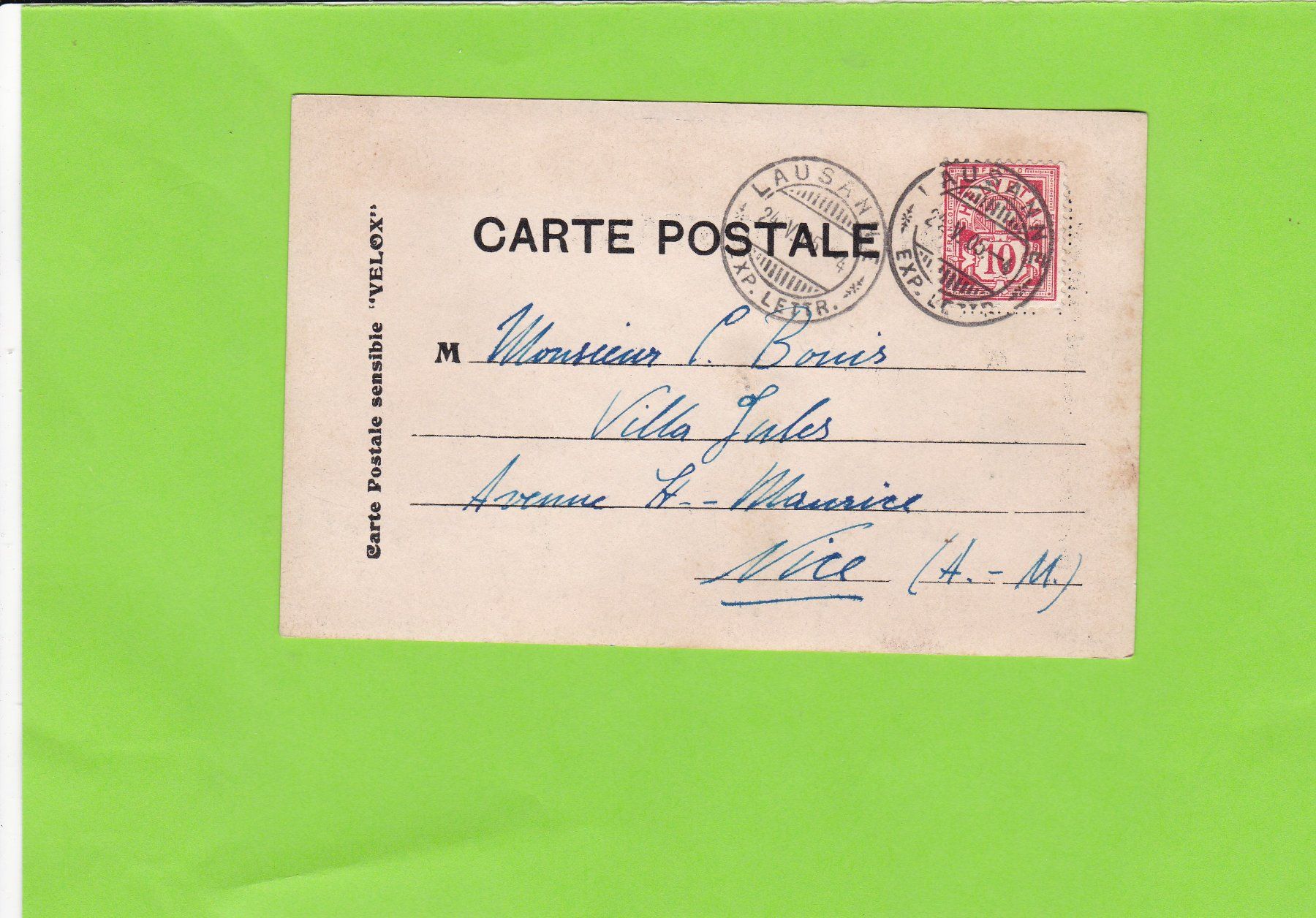 Cartoline postali: ab Lausanne 1905 – Usato da St. Peterzell venduto da neckertal 1