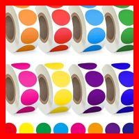 Runde Etiketten 8 Farben Blau Grün Orange Rot Gelb Violett