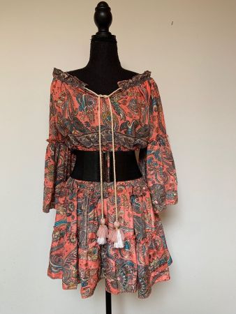 Boho Minikleid/ Tunika aus Seide / Viscose