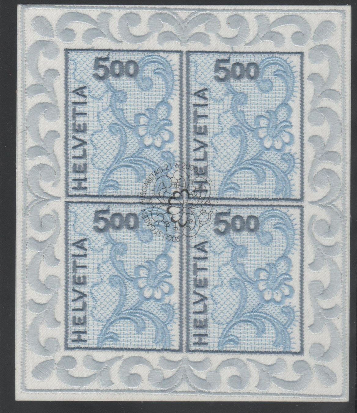 Alle Briefmarken: Schweiz Naba 2000 Stickereiblock ET-O – Neu (gemäss Beschreibung) aus Remetschwil von Hofiii