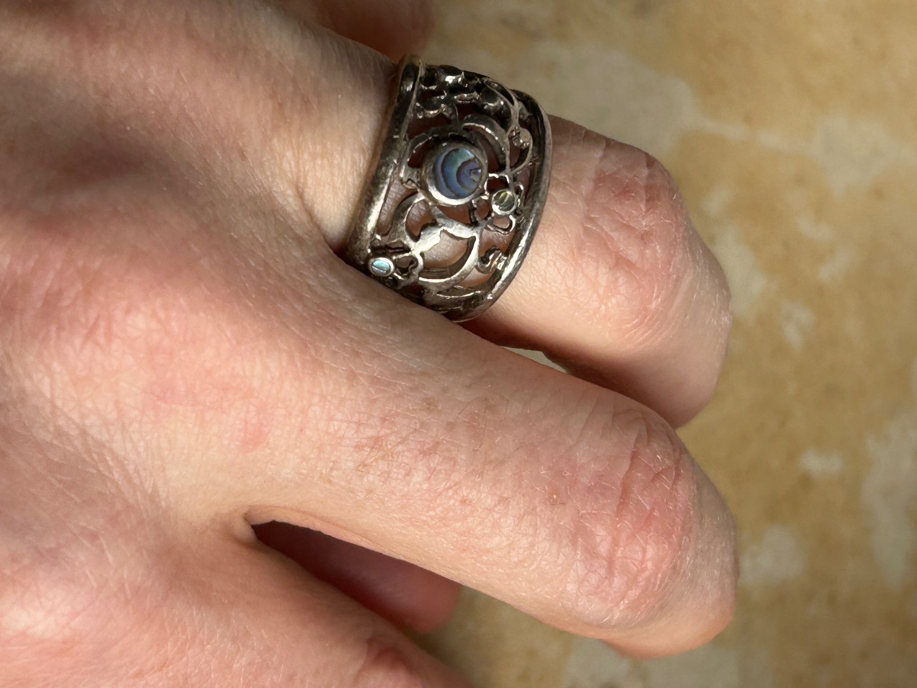 Ringe: Silberring Grösse 52 mit Muschel Einlagen – Gebraucht aus Dittingen von Bellevista 1