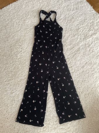 Combinaison  noire imprimé floral H&M 8-10 ans 