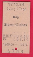 KARTON BILLETT, BRIG - SIERRE/SIDERS, 2.KLASSE, EINFACH