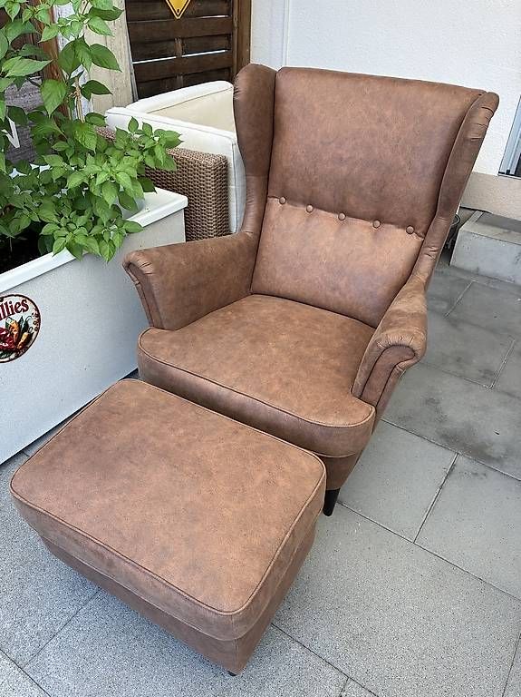 Ikea Sessel: Sessel Hocker STRANDMON inkl. Ottomane braun ikea – Gebraucht aus Auslikon von Velvet654