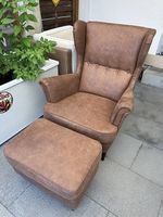 Sessel Hocker STRANDMON inkl. Ottomane braun ikea