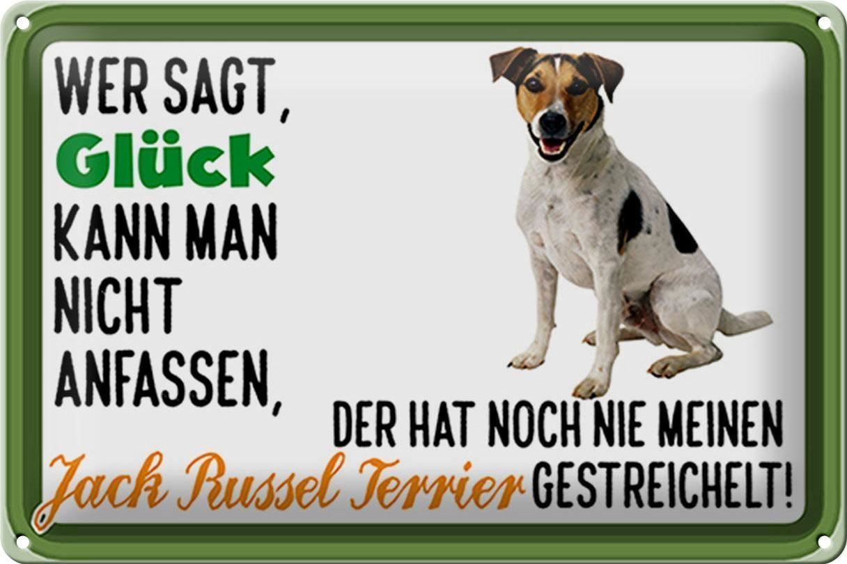 Insegne: Blechschild-JACK RUSSEL-WER SAGT GLÜCK – Nuovo e nell'imballaggio originale da Rupperswil venduto da big-one-sale