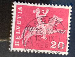 Schweiz 1963 Postreiter 20 Vollstempel BASEL 2 13.IX.1963
