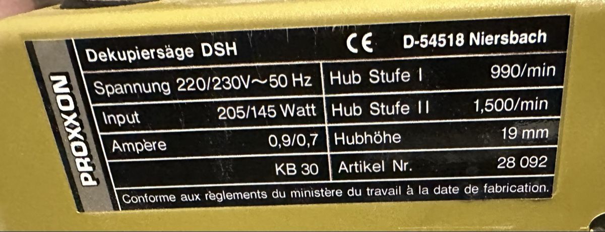 Proxxon Seghe: 2x Proxxon Dekupiersäge DSH – Usato da Elgg venduto da Cherry777. 2