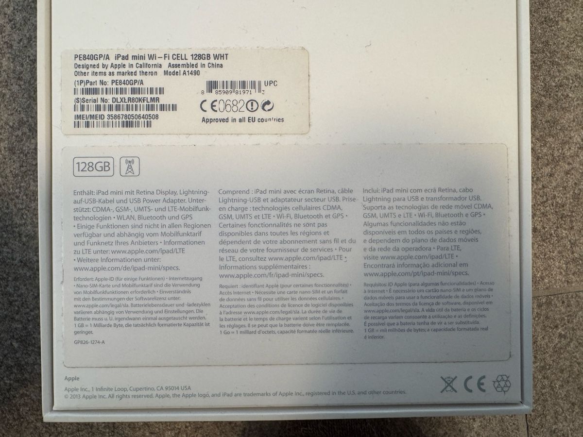 Apple Tablet PC: Apple iPad Mini 2, Wi-Fi Cellular, 128GB – Usato da Zürich venduto da mar_hp69 5