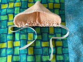 Süsse vintage Puppen Mütze, Kappe, Käppli, rosa, 70-er Jahr