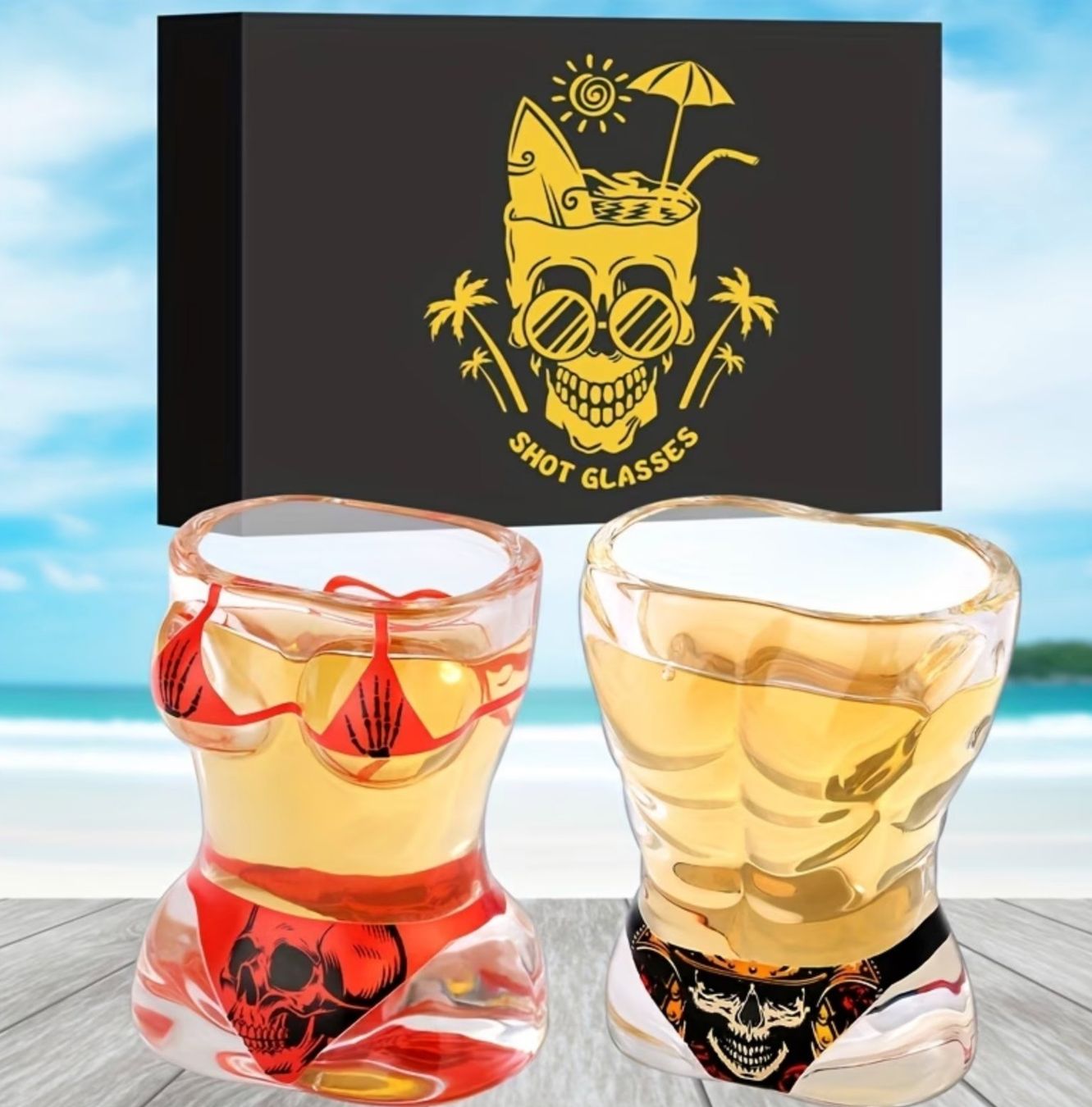 Bicchieri: Shot Glaeser Set, Totenkopf Design – Nuovo e nell'imballaggio originale da Reinach BL venduto da Deinfashion