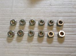 12 Stahlmuttern M 10 verz.-passiviert