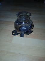 Glasvase mit Metallfuss Windlicht Glasobjekt unbestimmt