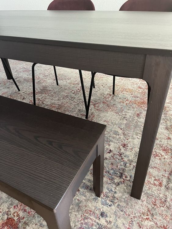 Dmora Ausziehbare Bank - Schiefer Esstisch Sitzgelegenheit