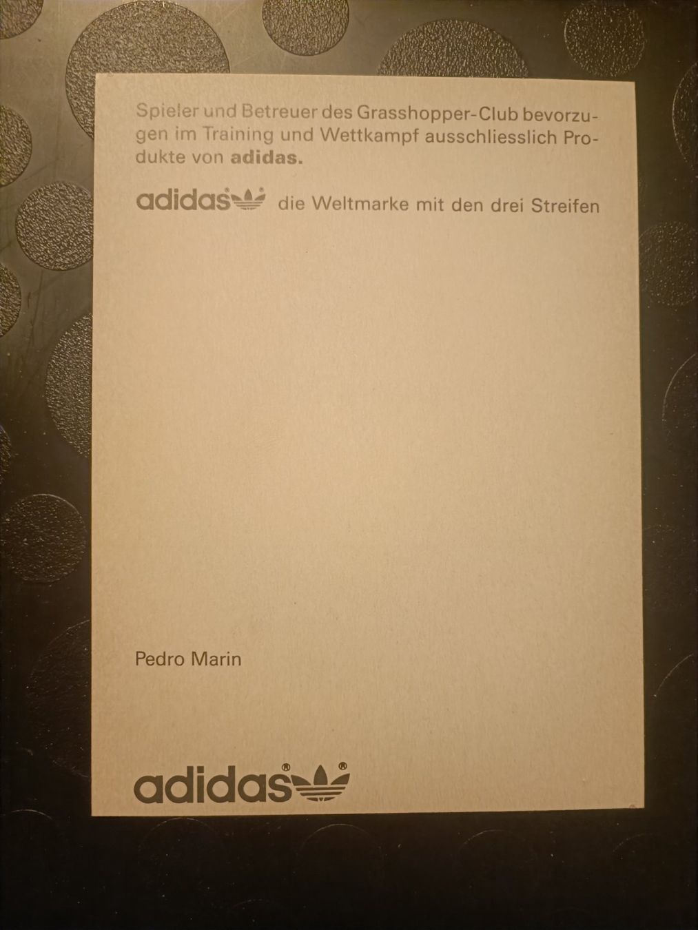 Autogramme: Pedro Marin - handsigniert GC Autogrammkarte – Gebraucht aus Menziken von Artographs 1