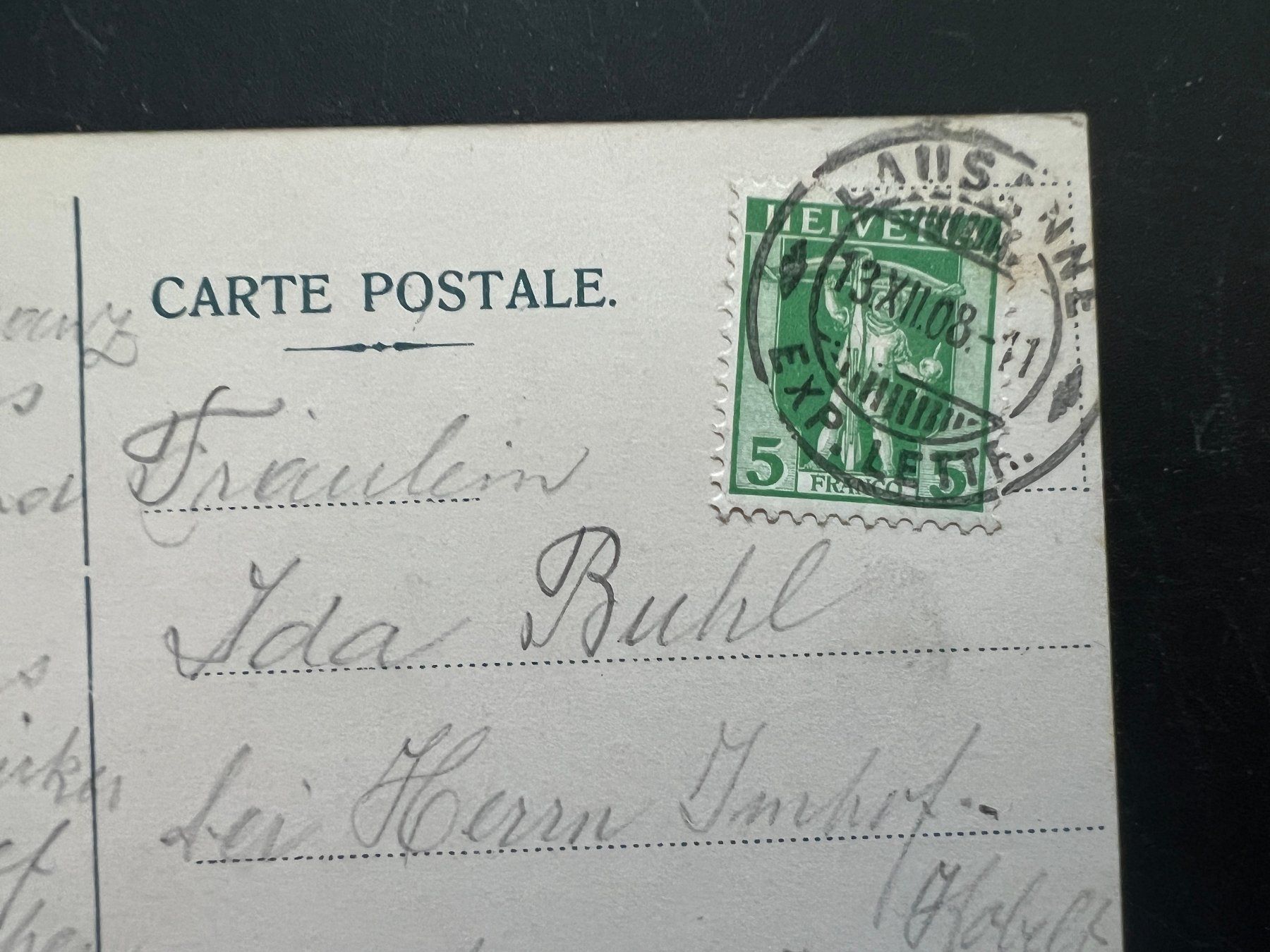 Cartoline postali: AK  1908  Lausanne     (G1257) – Usato da Hinwil venduto da Sidi4 1