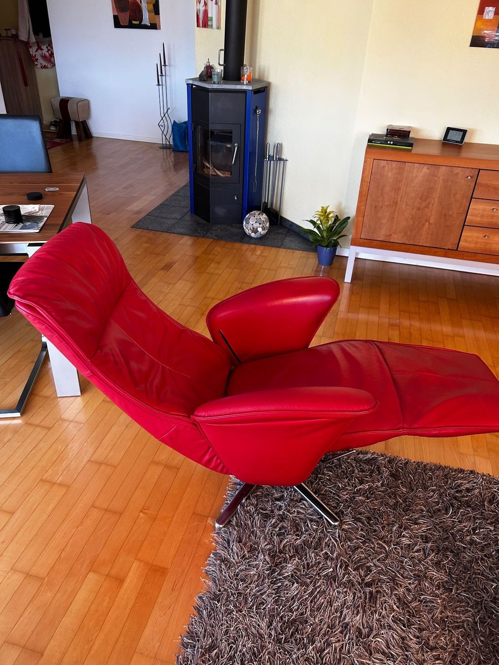 Pfister Poltrone: Relax TV Sessel Leder rot – Usato da Ruswil venduto da goldhansi 1