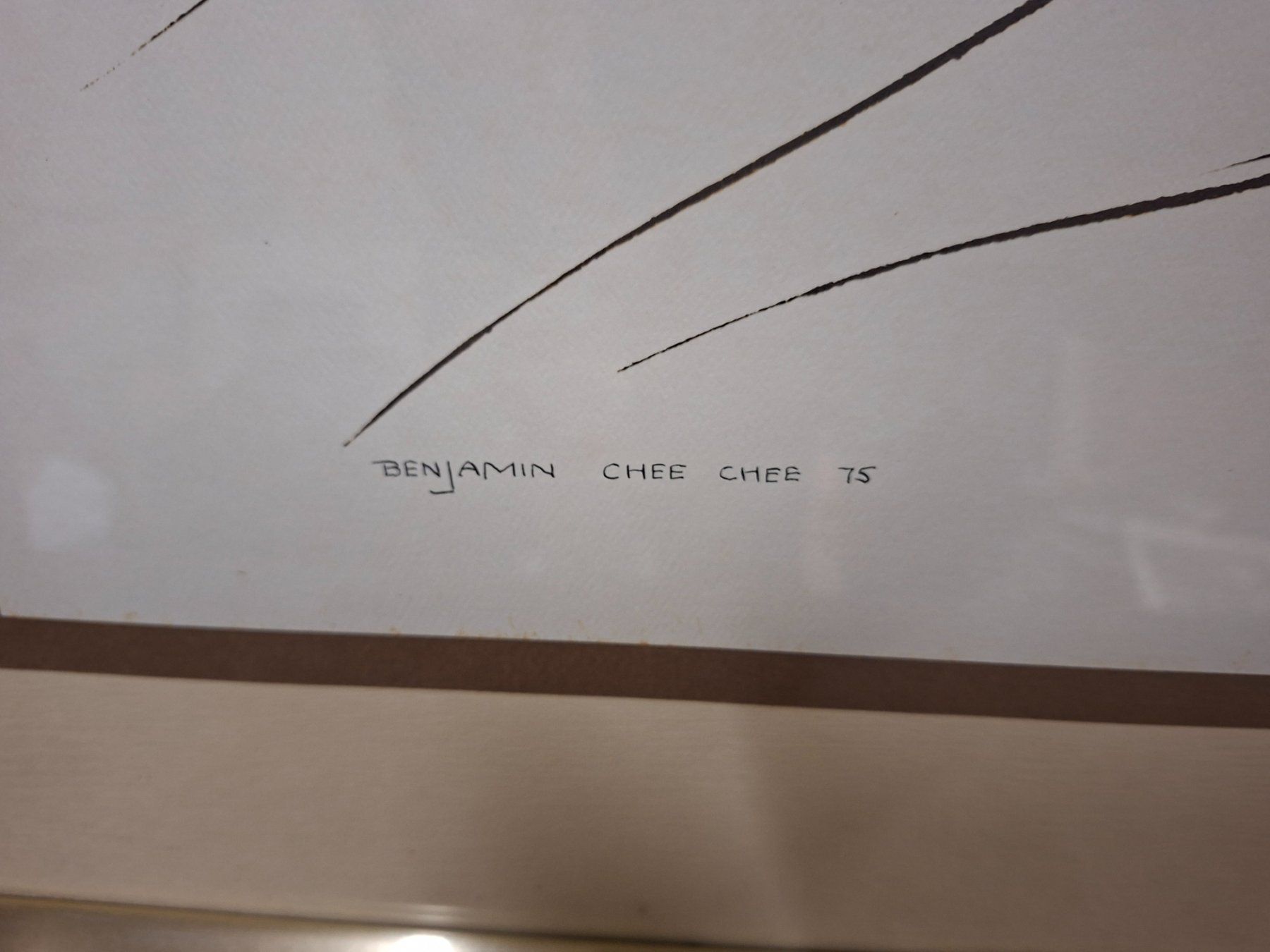 Dipinti: Benjamin Chee Chee   1975, gerahmt, Top Zustand – Usato da Schaffhausen venduto da meteor7 7