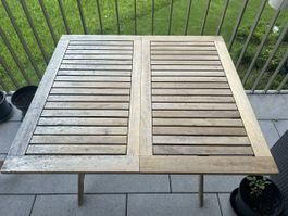 Gartentisch aus Holz, ausziehbar & klappbar - Bastlerobjekt