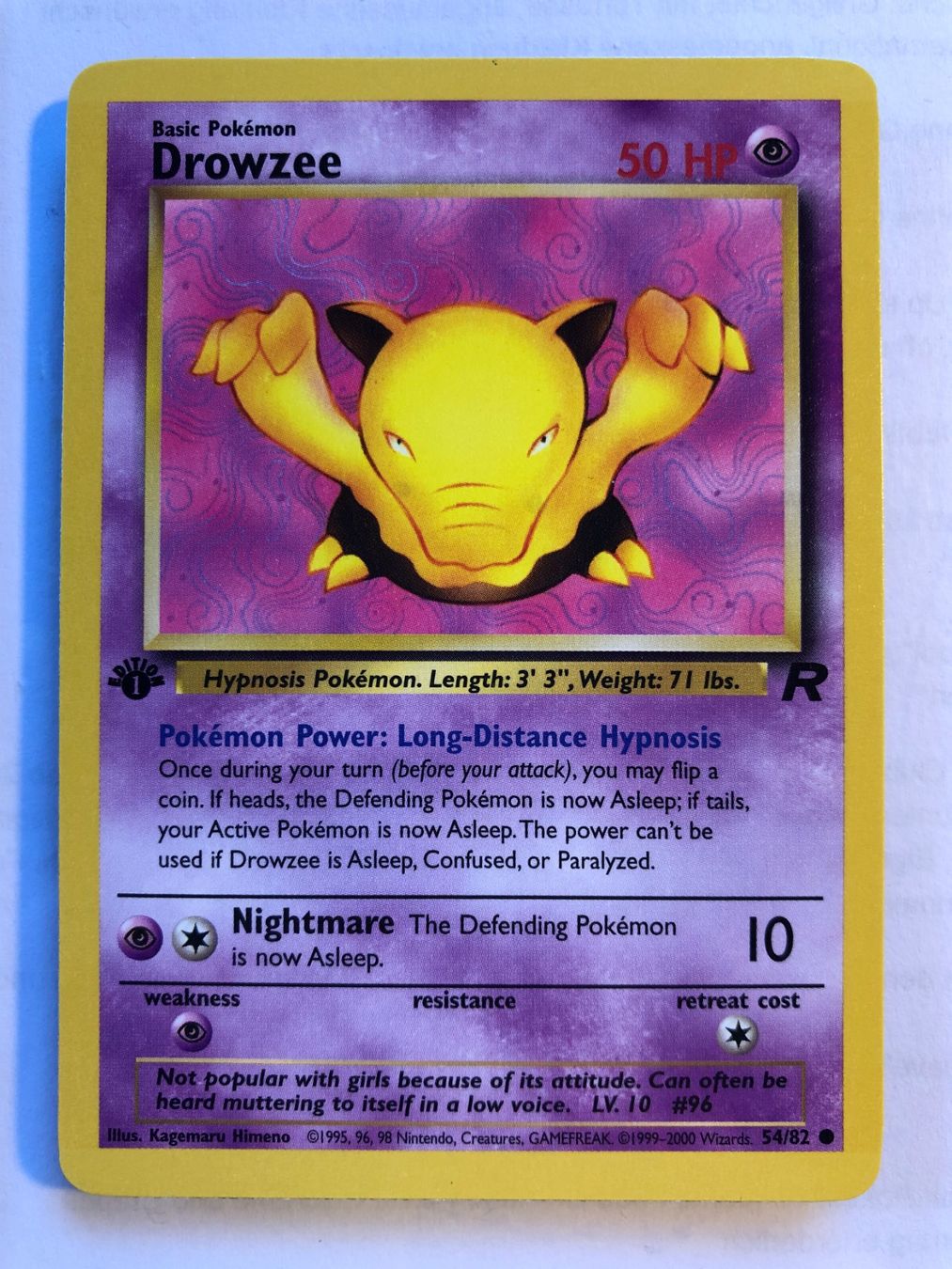 Cartes à collectionner: Drowzee 1st Team Rocket - MINT - ab 1.- – D'occasion à Giubiasco par dan_pr8b