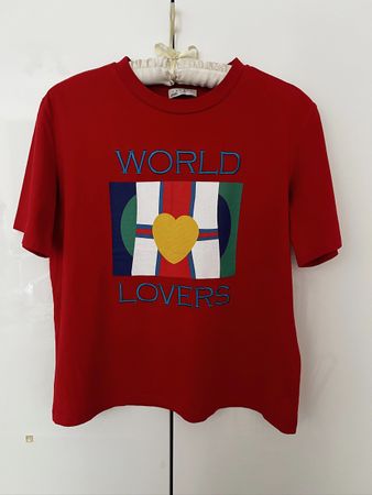 Sandro Red summer COTTON T-Shirt, Size S/M
