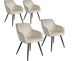 4er Set Stuhl Marilyn Samtoptik CREME