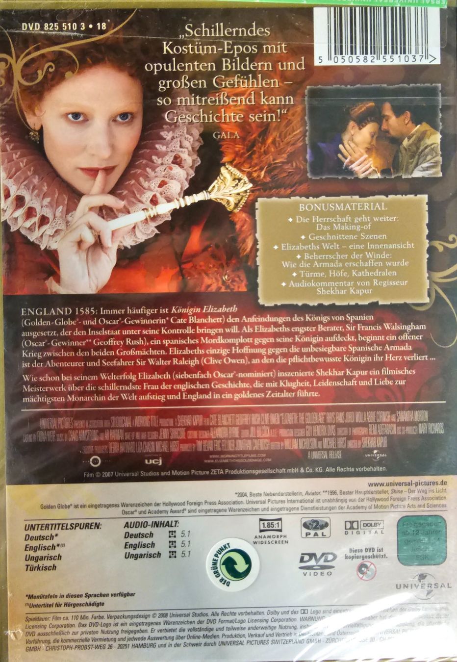 Tutti i DVDs: Elizabeth - Das goldene Königreich – Nuovo e nell'imballaggio originale da Wahlen b. Laufen venduto da Cg10 1