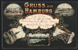 Mikroskop-AK Hamburg, Reesendammbrücke,