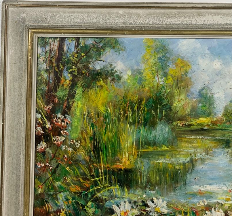 W.Zuppinger Teich mit Seerosen Gemälde Kaufen auf Ricardo