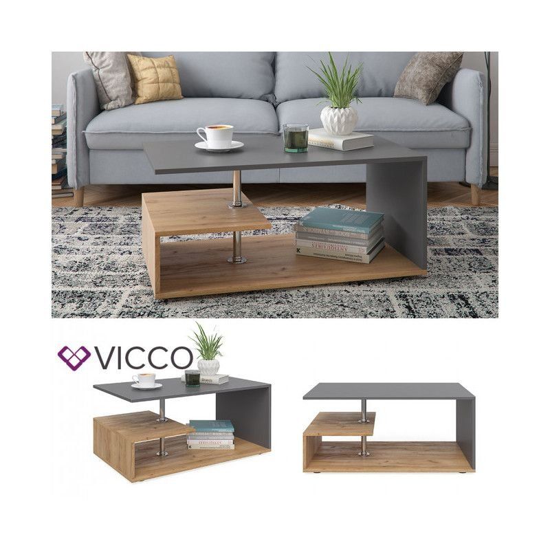 Tavoli: Couchtisch Beistelltisch - Anthrazit/Sandeiche - Sofatisch – Nuovo e nell'imballaggio originale da Wallenwil venduto da toesstal-vertrieb 2
