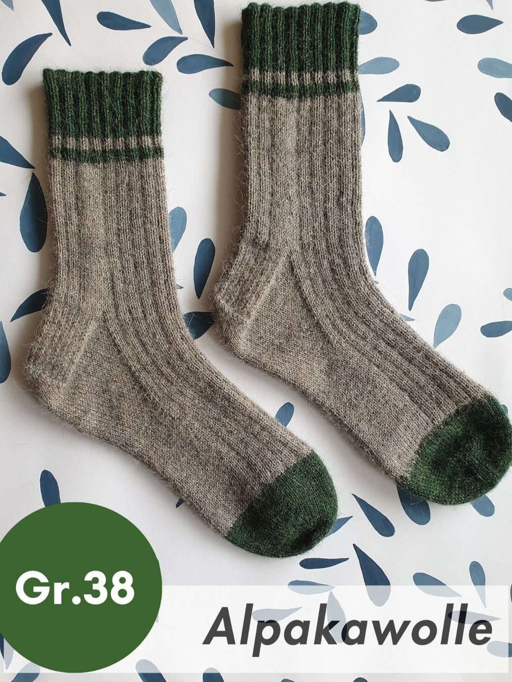 Calze: Handgestrickte Socken, Gr. 38, Wollsocken, Geschenk – Nuovo e nell'imballaggio originale da Neunkirch venduto da Sandramay
