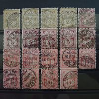 1882 - 19 MARKEN WIFFERMUSTER, weisses Papier, Kat: 3800.-