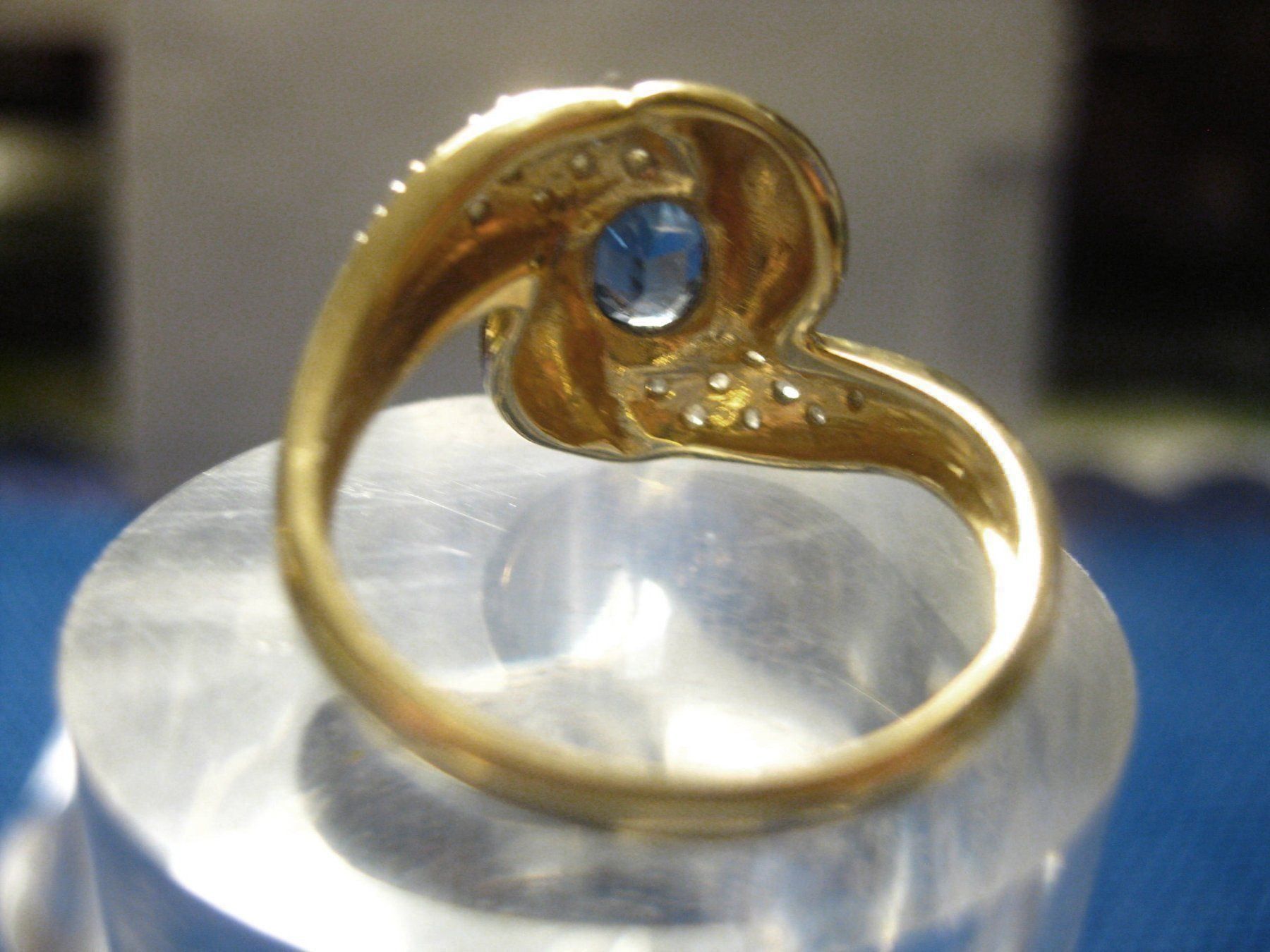 Anelli: TOP SAPHIR BRILLANT Ring ca 0,80ct 585er GG **VERSAND** – Usato da Goldach venduto da bonnyrio 4
