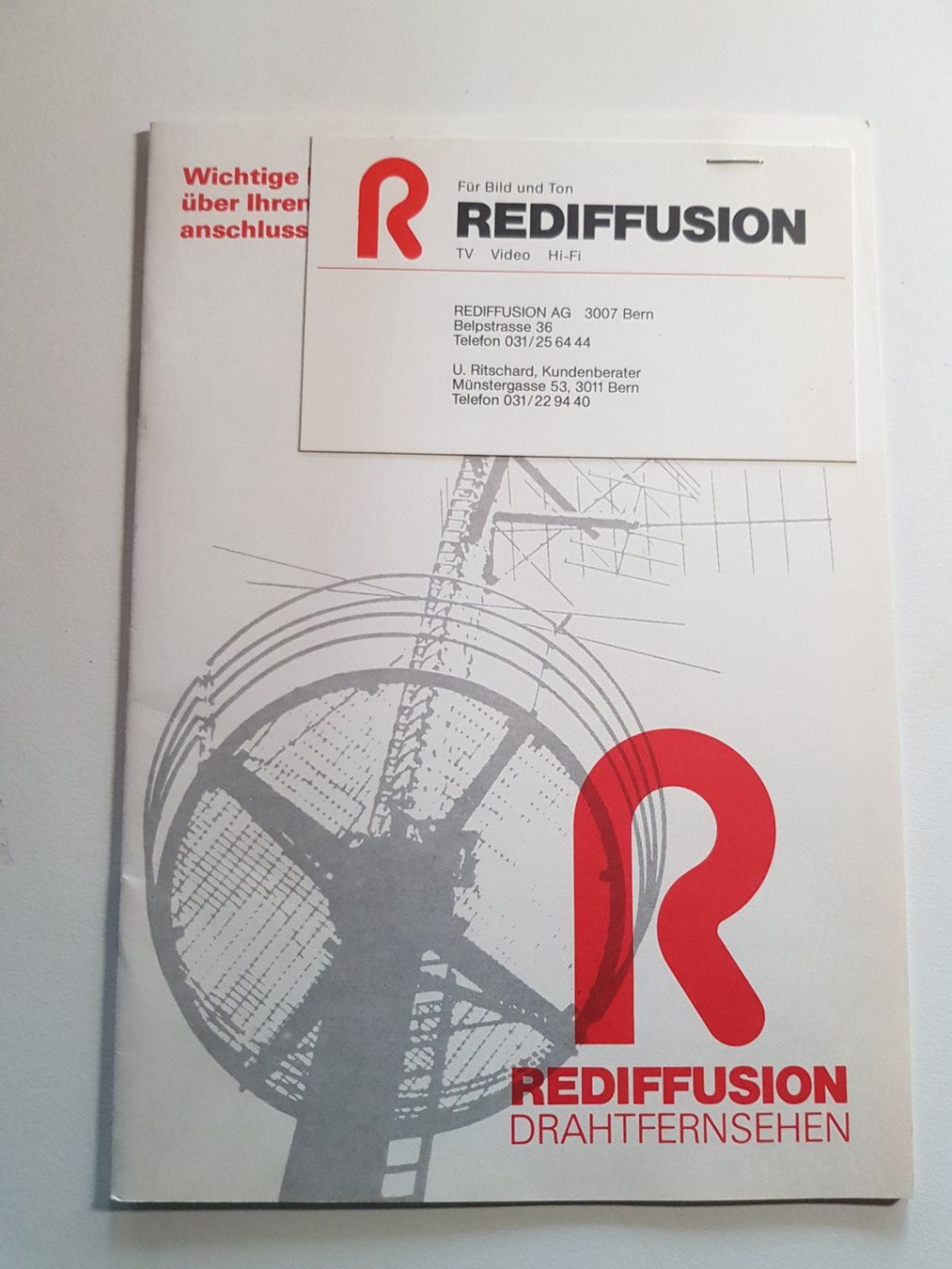 Vintage Werbebroschüre Flyer Prospekt Rediffusion ca. 1970 (Gebraucht ...