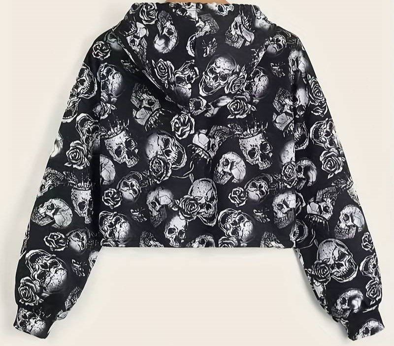 Pullover & Sweatshirts: 🖤👻 Stylischer Kapuzenpullover mit Skullmuster 🌹💫 – Neu und originalverpackt aus Saland von Chi4 1