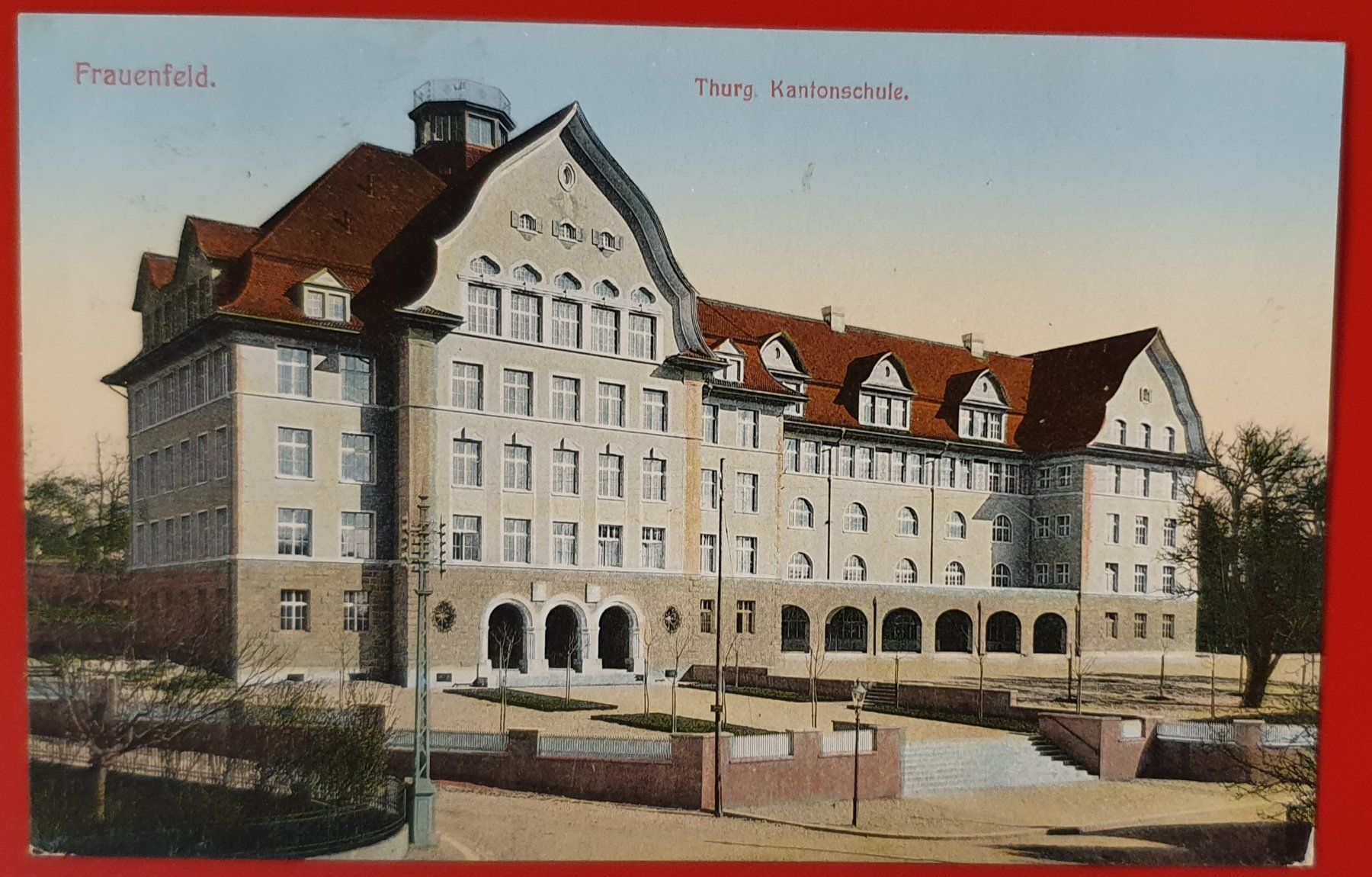 Cartoline postali: Frauenfeld 1915 - Kantonschule – Usato da Kreuzlingen venduto da Rschweiz1