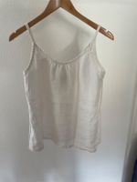 Leinen Trägertop Tanktop weiss 38