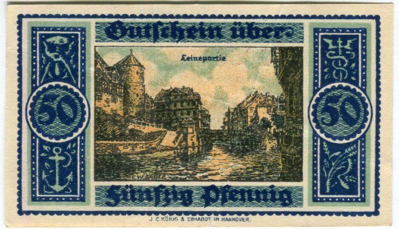 Banconote: Notgeld "50 Pfennig. Hannover 1921" – Usato da Basel venduto da Butsch5