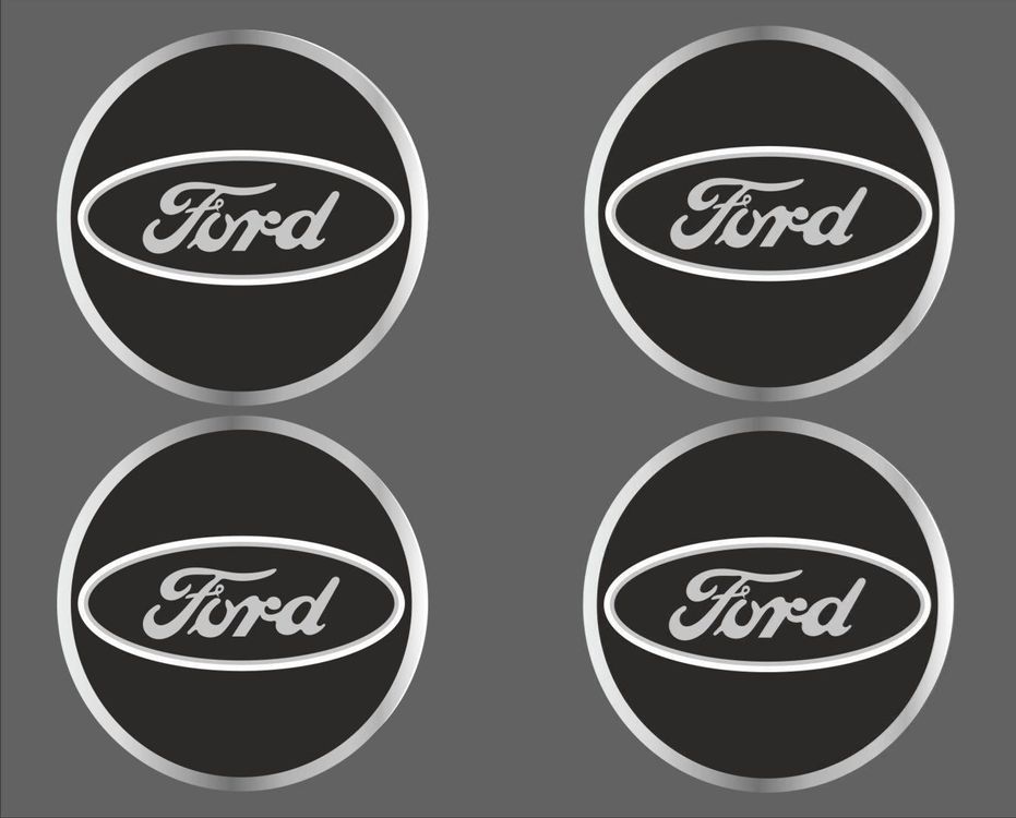 AUSVERKAUF Ford Nabendeckel Aufkleber 3D, 58mm 4er Set