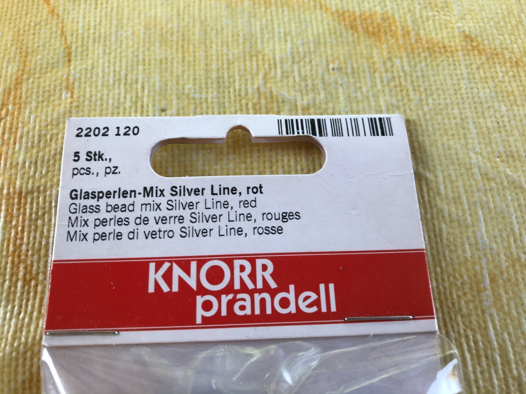Perle (finte): LOT GLASPERLEN-MIX SILVER LINE ROT – Nuovo e nell'imballaggio originale da Ostermundigen venduto da wini63 3