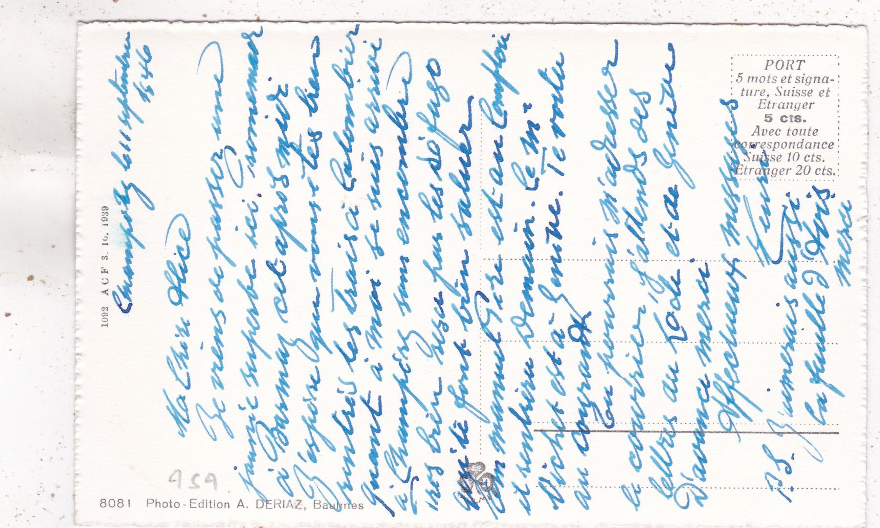 Cartoline postali: Champéry l' Eglise – Usato da Herisau venduto da Lisegrat2008 1